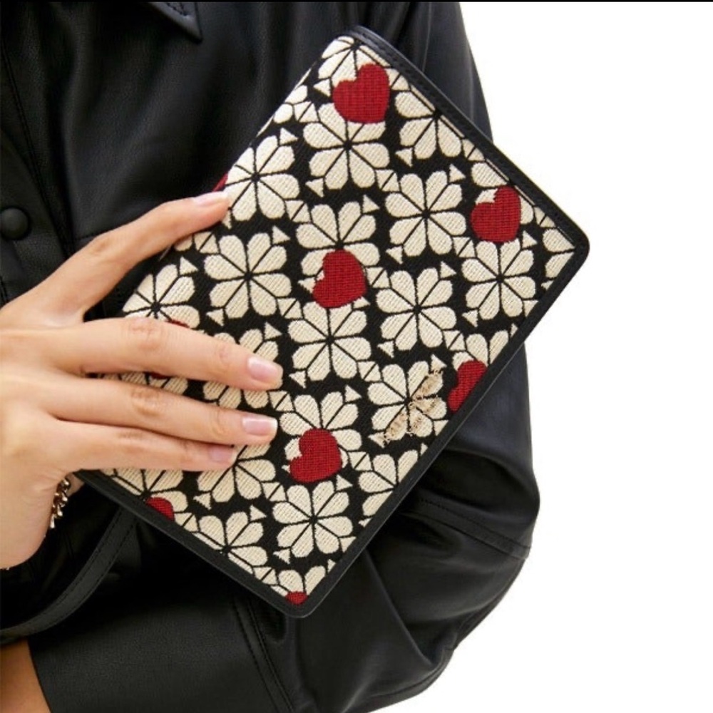 Kate Spade Flower Jacquard Hearts Crossbody Bag